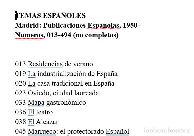 Coleccionismo de Revista Temas Espa&ntilde;oles: Temas Espa&ntilde;oles [numeros sueltos de esta revista vieja] [numeros: 013-494 en lote de 10]