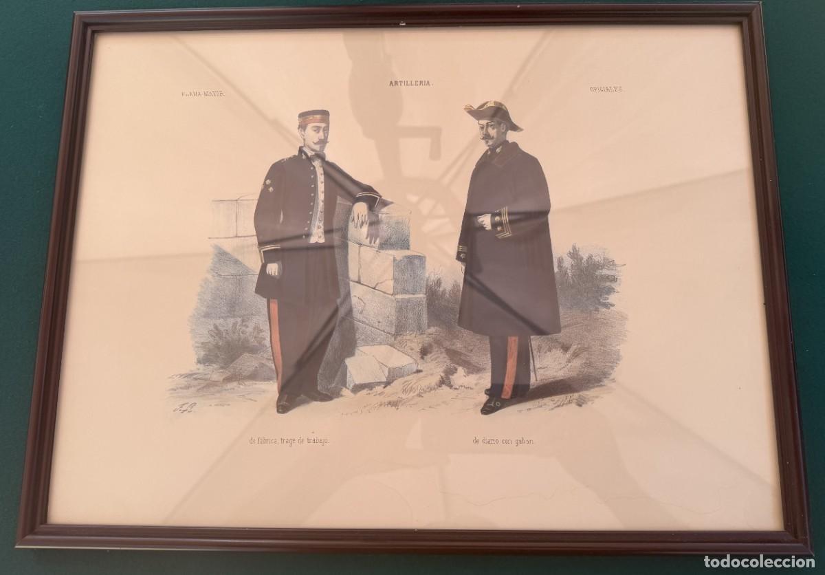 Coleccionismo de revista Temas Espa&ntilde;oles: LAMINA DE SOLDADO UNIFORME HISTORICOS DE ARTILLERIA TRAJE DE TRABAO Y CON GABAN&rdquo; DE 46 X 34 Cm.