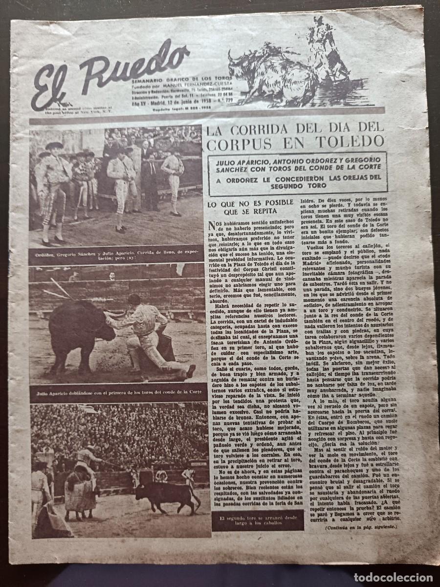 Coleccionismo de revista Temas Espa&ntilde;oles: EL RUEDO- N&Uacute;MERO 729 - 1958