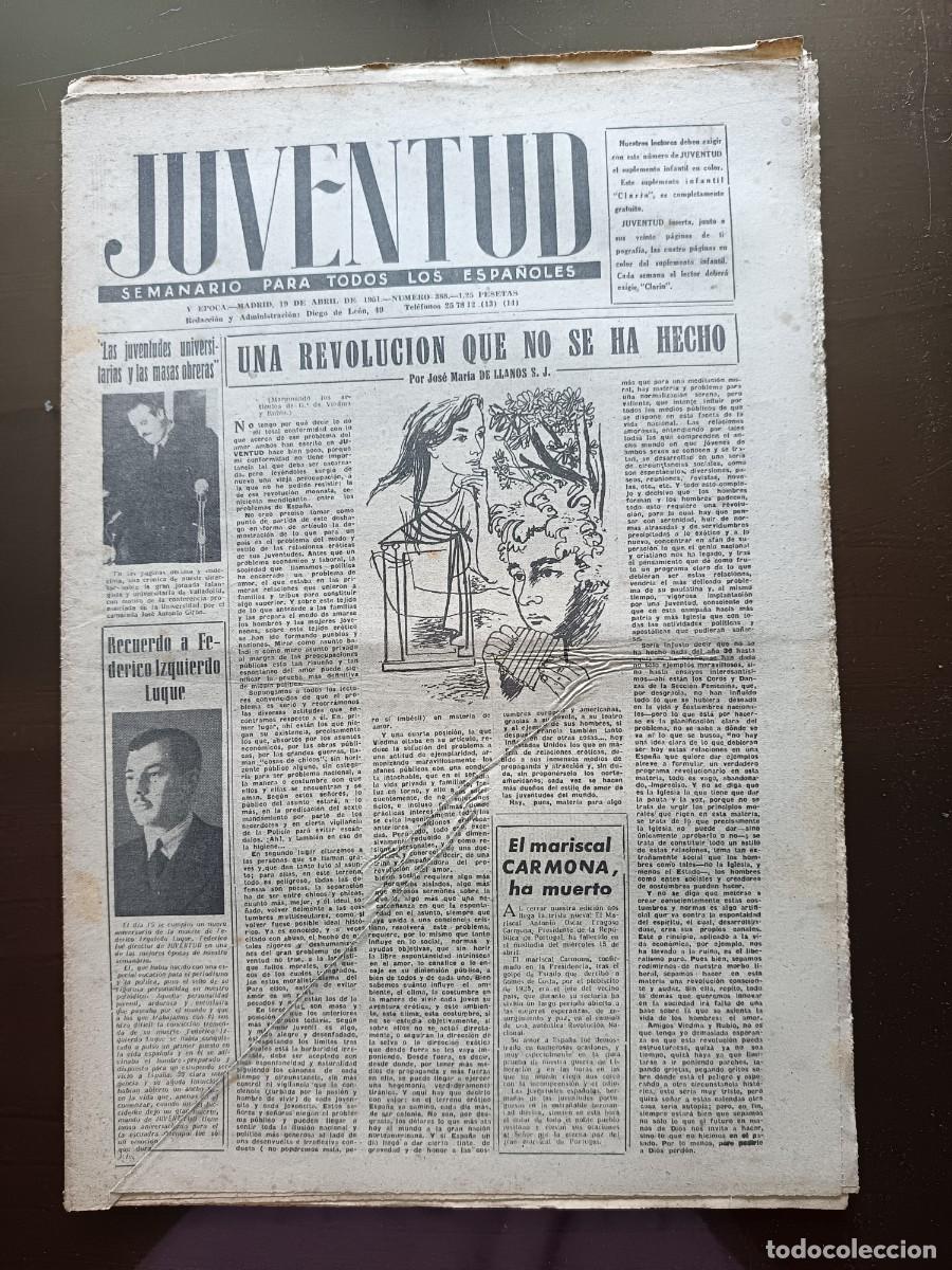 Coleccionismo de revista Temas Espa&ntilde;oles: JUVENTUD- SEMANARIO PARA TODOS LOS ESPA&Ntilde;OLES- 388- 1951