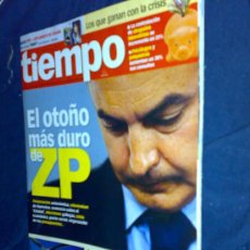 Coleccionismo de Revista Tiempo: REVISTA 'TIEMPO', Nº 1375. 29 DE AGOSTO DE 2008. ZAPATERO EN PORTADA.
