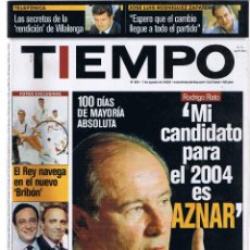 Coleccionismo de Revista Tiempo: REVISTA TIEMPO - Nº 953 - AGOSTO 2000 - VILLALONGA - ZAPATERO - RATO - FORTUNAS DEL FUTBOL - NO CD. Lote 45776766