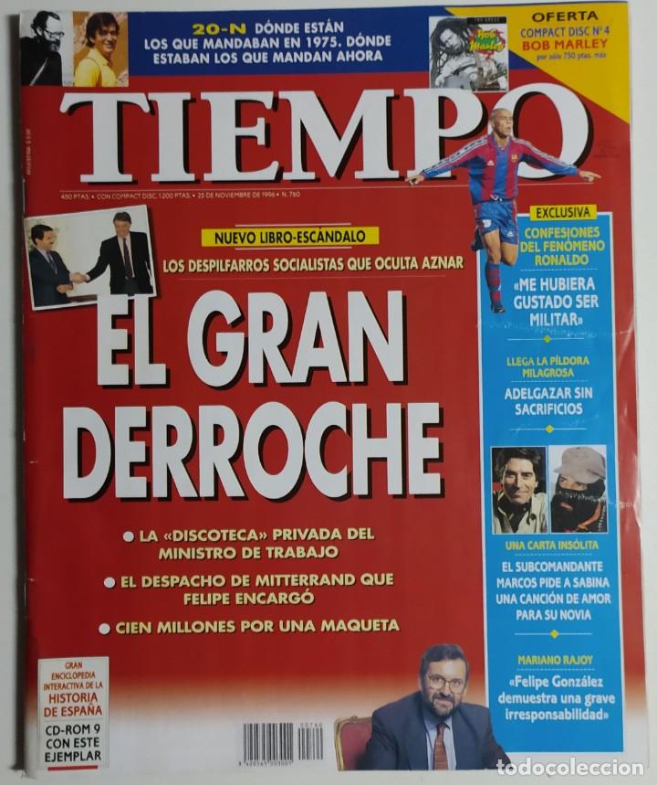 Coleccionismo de Revista Tiempo: Revista Tiempo - Número 760 - 25 noviembre 1996 - El gran derroche, Despilfarros socialistas, Aznar - Foto 1 - 186289095