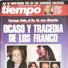 Coleccionismo de Revista Tiempo: REVISTA TIEMPO - FEBRERO 1988 - OCASO Y TRAGEDIA DE LOS FRANCO 148 PÁGS.. Lote 316422523