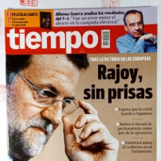 Coleccionismo de Revista Tiempo: REVISTA TIEMPO: RAJOY, SIN PRISAS Nº 1415 JUNIO 2009