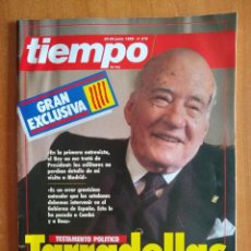 Coleccionismo de Revista Tiempo: TIEMPO Nº 319. ESPECIAL JOSEP TARRADELLAS. MEMORIAS. TESTAMENTO POLÍTICO.