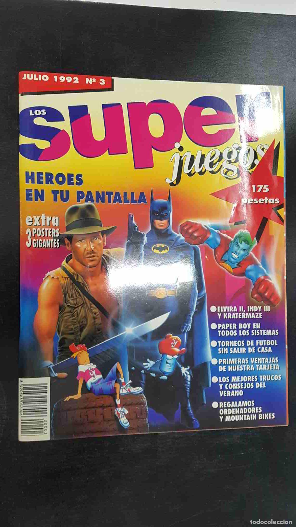Colecionismo da Revista Tiempo: revista: Los Super Juegos num 003 - 1992. Ninja Gaiden, Dark Seed, Indiana Jones and the last crusad
