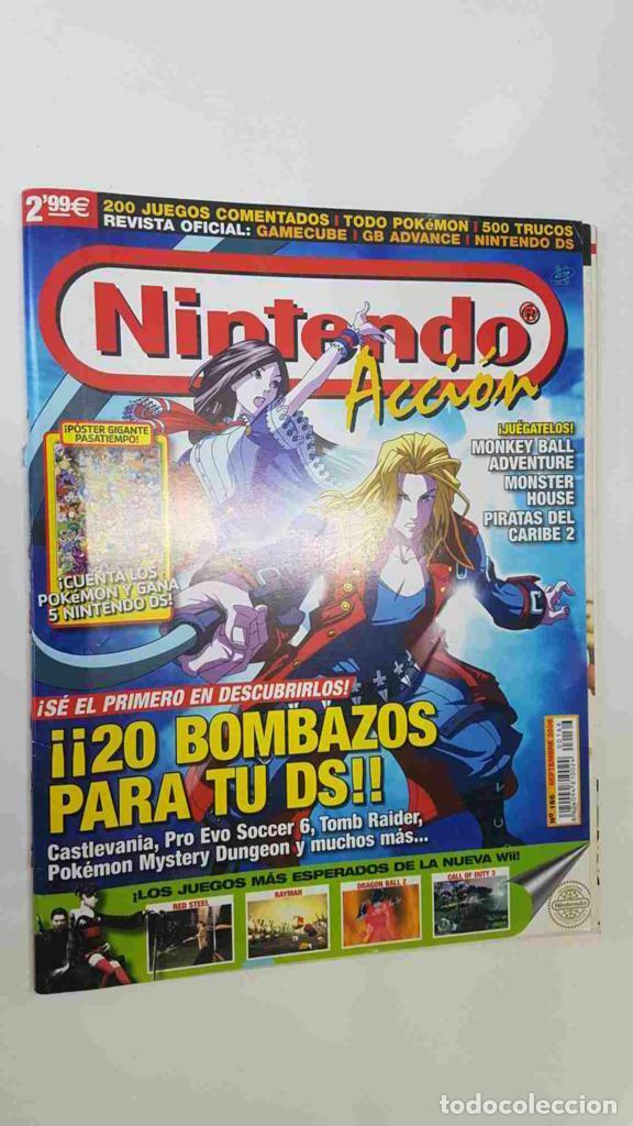 Coleccionismo de revista Tiempo: Revista Oficial, Nintendo Accion: num 166, sep 2006. Poster gigante pasatiempo, Pokemon