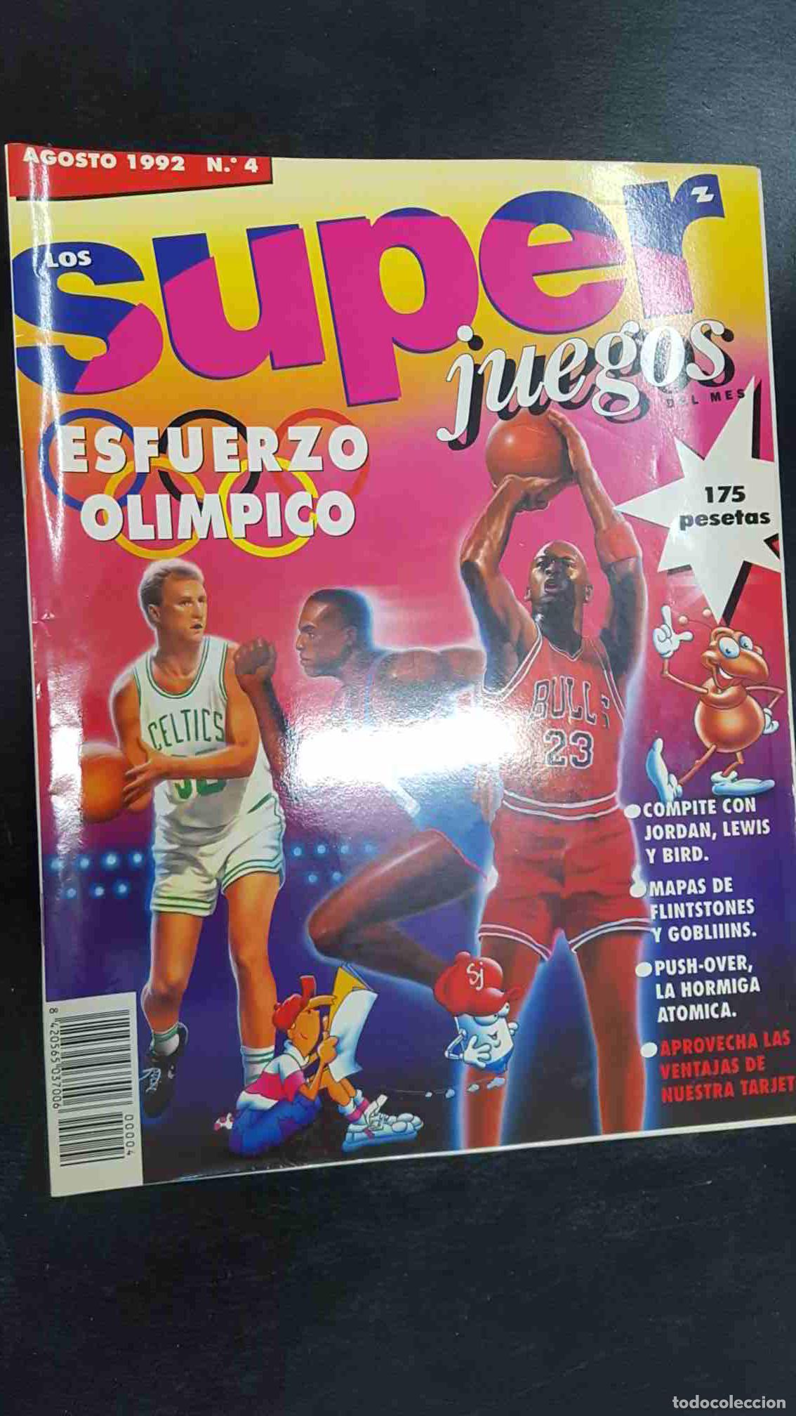 Collectionnisme de Magazine Tiempo: revista: Los Super Juegos num 004 - agosto 1992. Esfuerzo Olimpico, Mapas de Flinstones y Gobliiins