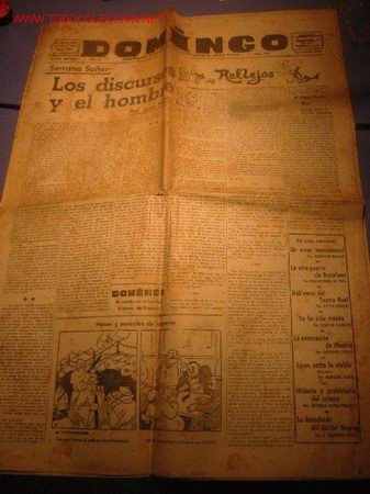Coleccionismo de revistas y peri&oacute;dicos: DIARIO DOMINGO 29 de enero a&ntilde;o 1939