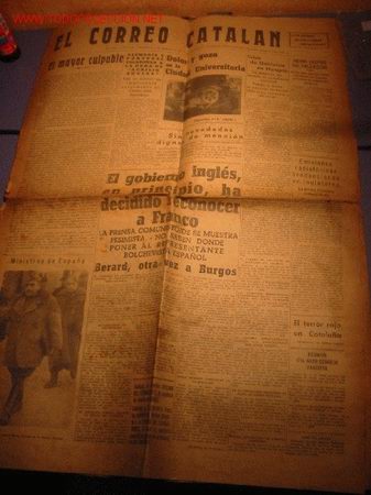 Collezionismo di Riviste e Giornali: DIARIO EL CORREO CATALAN a&ntilde;o 1939