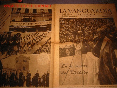Coleccionismo de revistas y peri&oacute;dicos: DIARIO LA VANGUARDIA a&ntilde;o 1939 - En la cumbre del Tibidabo