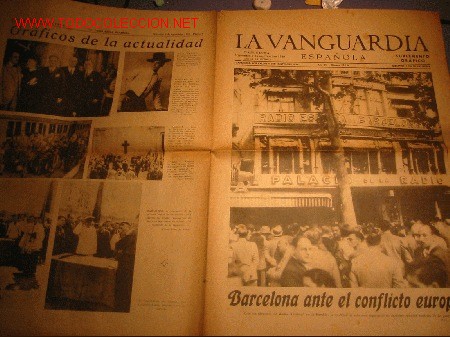 Collezionismo di Riviste e Giornali: REVISTA LA VANGUARDIA A&Ntilde;O 1939 - BARCELONA ANTE EL CONFLICTO EUROPEO