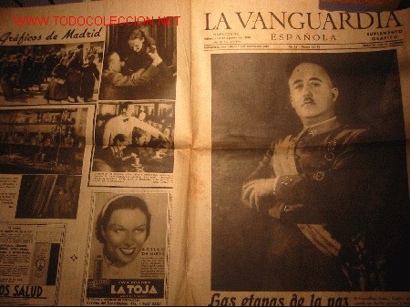 Collectionnisme de Revues et Journaux: DIARIO LA VANGUARDIA A&Ntilde;O 1939 - LAS ETAPAS DE LA PAZ