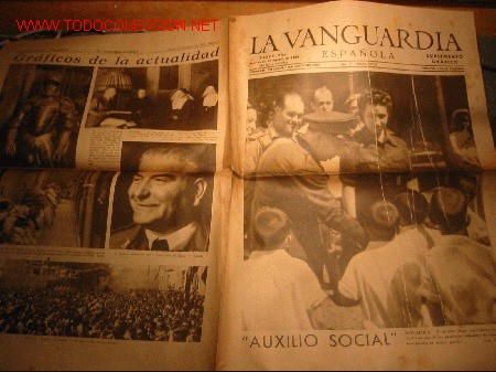 Coleccionismo de revistas y peri&oacute;dicos: DIARIO LA VANGUARDIA A&Ntilde;O 1939