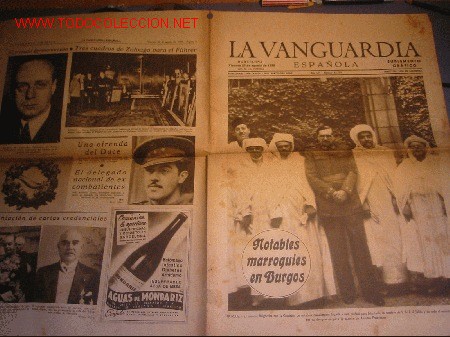 Coleccionismo de revistas y peri&oacute;dicos: DIARIO LA VANGUARDIA A&Ntilde;O 1939