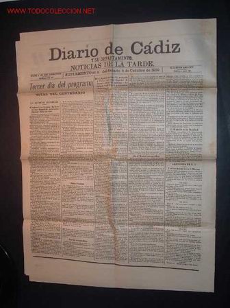 Collectionnisme de Revues et Journaux: SUPLEMENTO AL N&ordm; DEL SABADO 05/10/1912 DEL DIARIO DE CADIZ Y SU DEPARTAMENTO