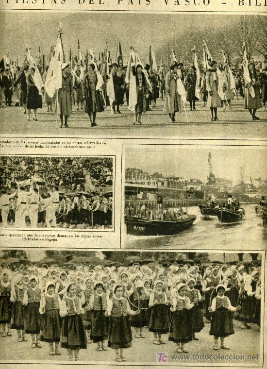 Coleccionismo de revistas y peri&oacute;dicos: LA VANGUARDIA A&Ntilde;O 1932 FIESTAS DEL PAIS VASCO BILBAO BEGO&Ntilde;A BAILES TIPICOS VESTIDOS ESPATADANZARIS
