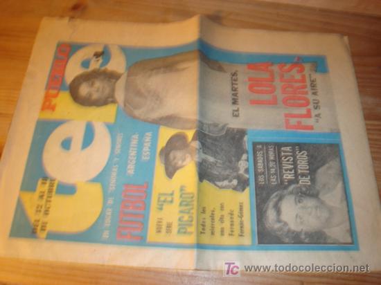 Coleccionismo de revistas y peri&oacute;dicos: PORTADA DEL PERIODICO PUEBLO CON LOLA FLORES.