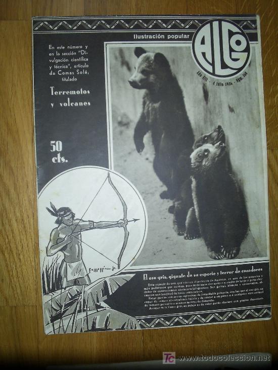 Colecionismo de Revistas e Jornais: ALGO- ILUSTRACI&Oacute;N POPULAR - 1936 * MARIANO FORTUNY * TERREMOTOS Y VOLCANES *