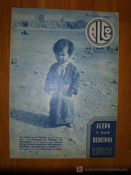 Colecionismo de Revistas e Jornais: Revista ALGO, Ilustraci&oacute;n Popular - 1936 *  RAZAS DE LA GUINEA * UNIVERSIDAD INDUSTRIAL, BARCELONA *