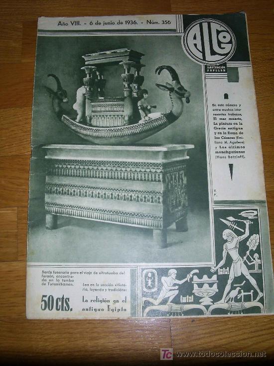 Coleccionismo de revistas y peri&oacute;dicos: Revista ALGO- ILUSTRACI&Oacute;N POPULAR - 1936 * EGIPTO * MAR MUERTO *