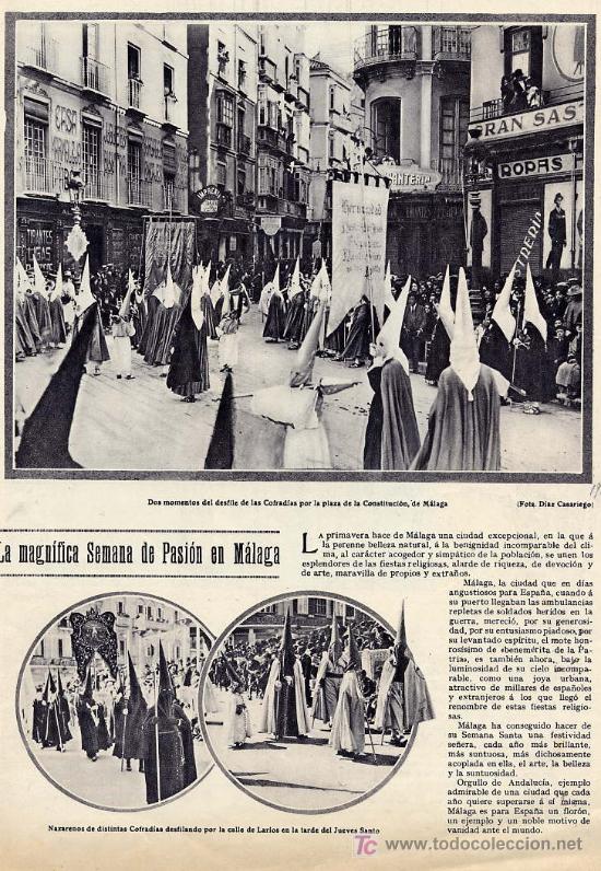 Coleccionismo de Revistas y Peri&oacute;dicos: MALAGA 1927 SEMANA SANTA HOJA REVISTA