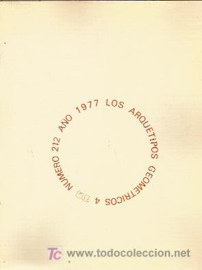 Coleccionismo de revistas y peri&oacute;dicos: LOS ARQUETIPOS GEOMETRICOS N&ordm; 4 (Barcelona, 1977) Revista Temas de Arquitetura n&ordm; 212