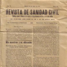 Coleccionismo de Revistas y Periódicos: REVISTA MÉDICA. SANIDAD CIVIL. AÑOX, MADRID, 30 DE JULIO DE 1912. Nº 312.. Lote 12953203