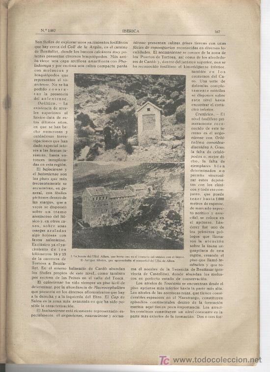 Coleccionismo de Revistas y Peri&oacute;dicos: IBERICA 1935 HISTORIA NATURAL DE TORTOSA ALFARA 1087 ALTAFULLA VILASECA FOSILES