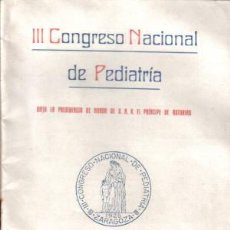 Coleccionismo de Revistas y Periódicos: REVISTA MÉDICA. III CONGRESO NACIONAL DE PEDIATRIA. ZARAGOZA, 5 AL 10 DE OCTUBRE DE 1925.. Lote 7234686