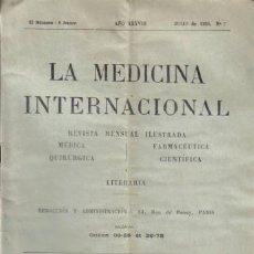 Coleccionismo de Revistas y Periódicos: REVISTA MÉDICA. LA MEDICINA INTERNACIONAL. AÑO XXXVIII. JULIO DE 1930. Nº 7.. Lote 8532043