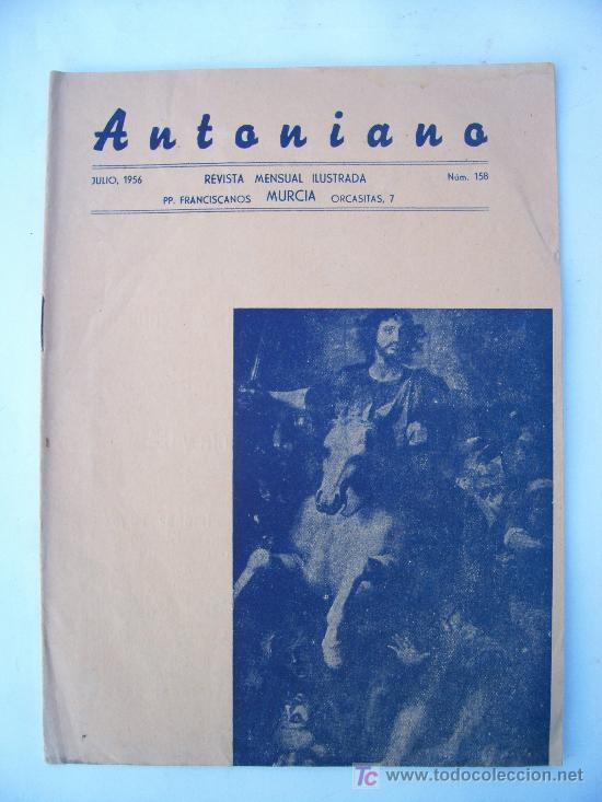 Colecionismo de Revistas e Jornais: antoniano, revista mensual ilustrada murcia, n&ordm;158 ,  julio 1956