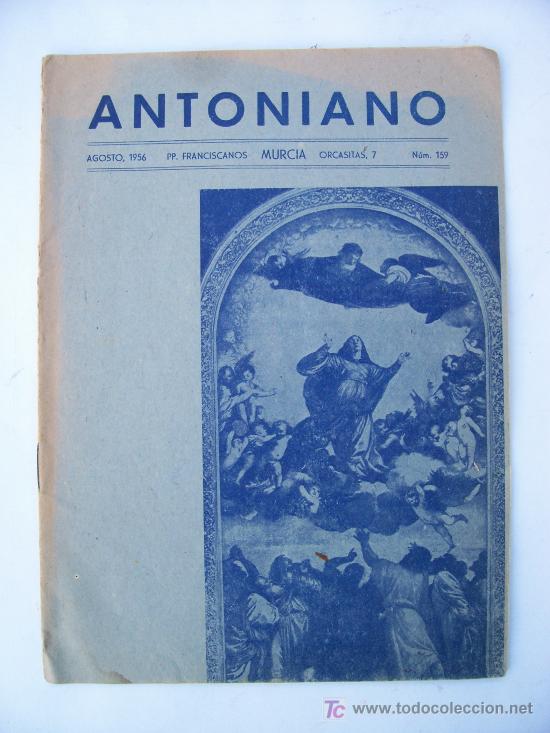 Colecionismo de Revistas e Jornais: antoniano, revista mensual ilustrada murcia, n&ordm;159 ,  agosto 1956