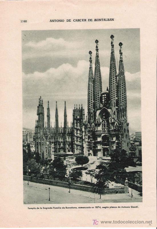 Coleccionismo de Revistas y Peri&oacute;dicos: Imagen templo Sagrada Familia- Barcelona &ndash; a&ntilde;os 30