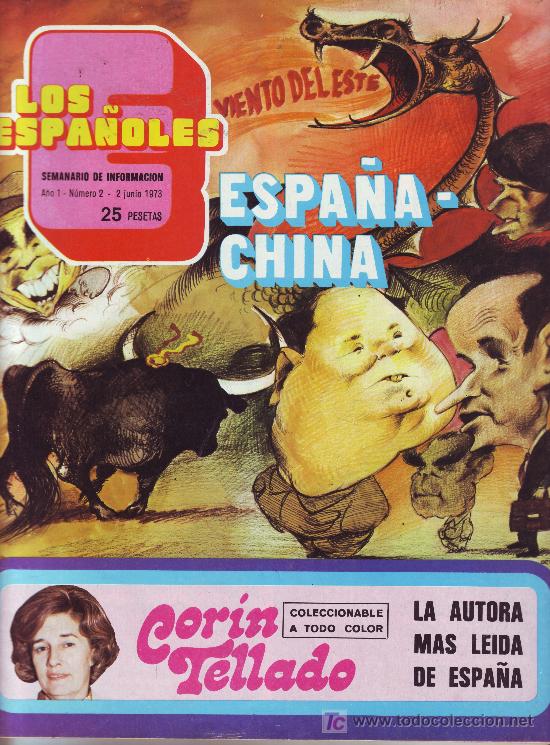 Coleccionismo de Revistas y Peri&oacute;dicos: los espa&ntilde;oles.semanario de informaci&oacute;n n&ordm; 2.A&ntilde;o 1973. Coleccionable en color  corin tellado