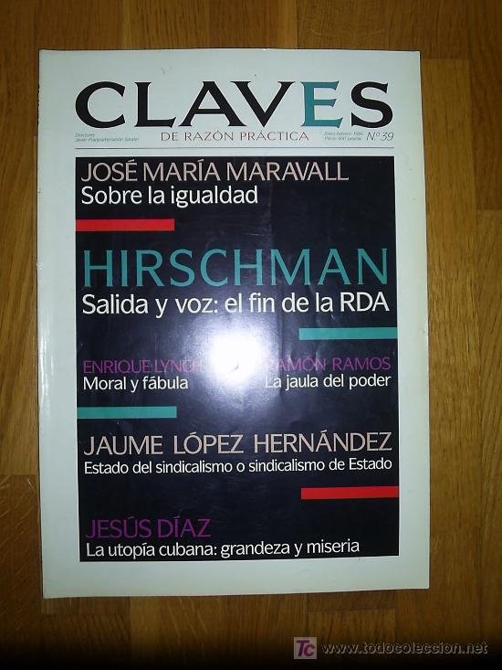 Coleccionismo de revistas y peri&oacute;dicos: CLAVES DE RAZ&Oacute;N PR&Aacute;CTICA A&ntilde;o: 1994, N&uacute;mero: 39