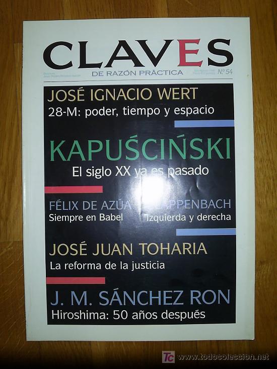 Coleccionismo de revistas y peri&oacute;dicos: CLAVES DE RAZ&Oacute;N PR&Aacute;CTICA A&ntilde;o: 1995, N&uacute;mero: 54