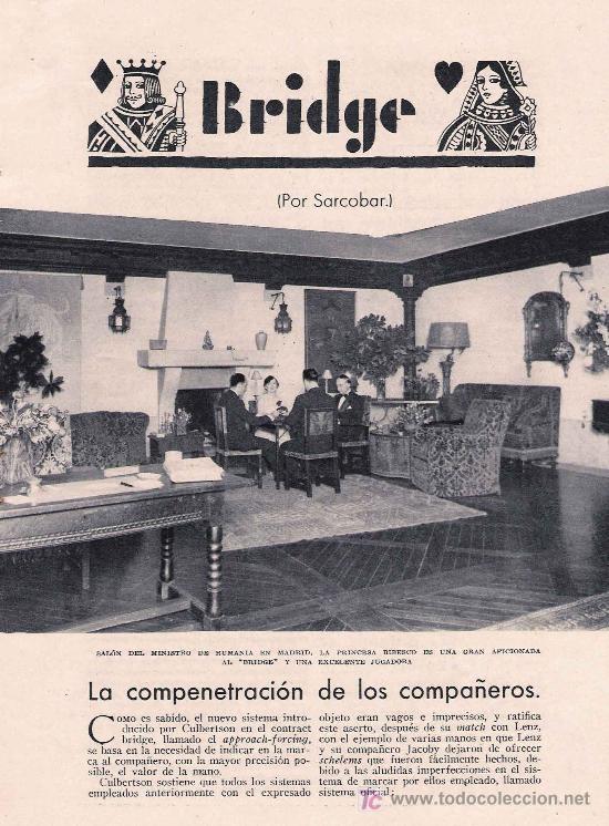 Coleccionismo de Revistas y Peri&oacute;dicos: Secci&oacute;n de Bridge / por Sarcobar &ndash; a&ntilde;os 30