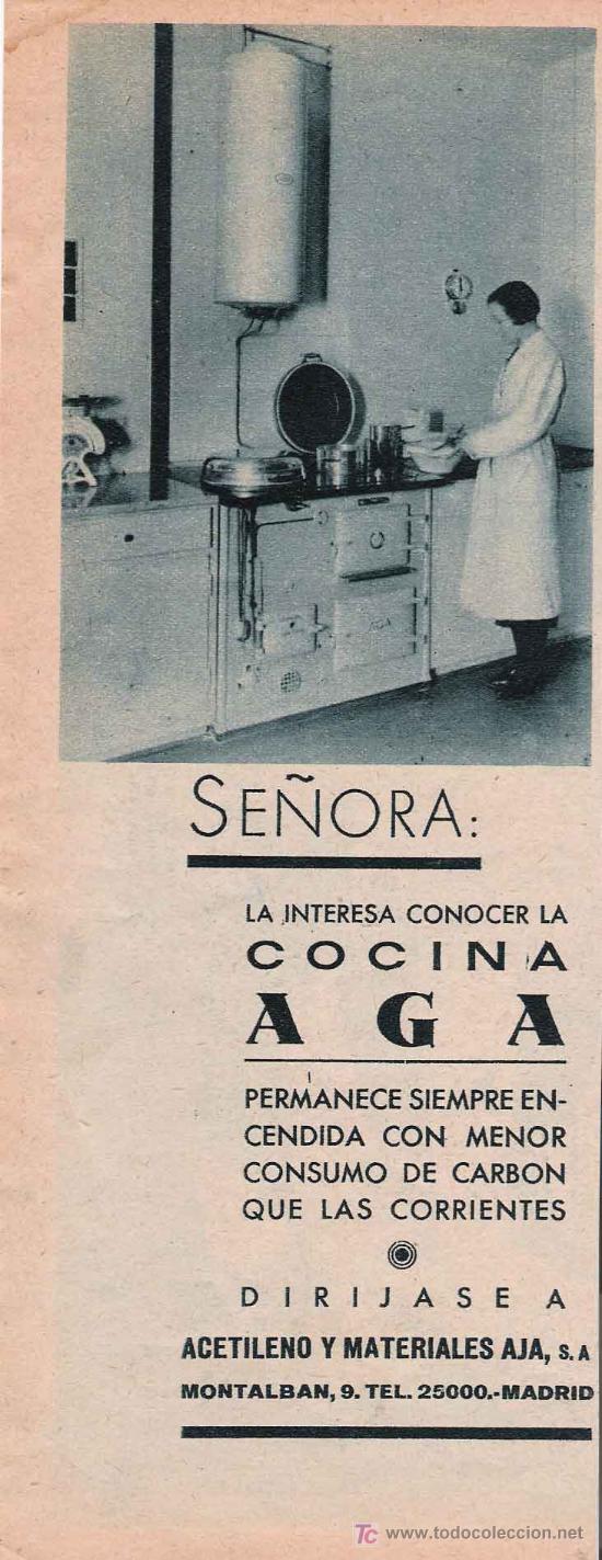 Coleccionismo de revistas y peri&oacute;dicos: Publicidad: cocina AGA - 1932
