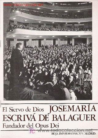 Coleccionismo de Revistas y Peri&oacute;dicos: Jose Mar&iacute;a Escriv&aacute; de Balaguer, fundador del Opus Dei. Hoja informativa n&ordm; 23. 1999.