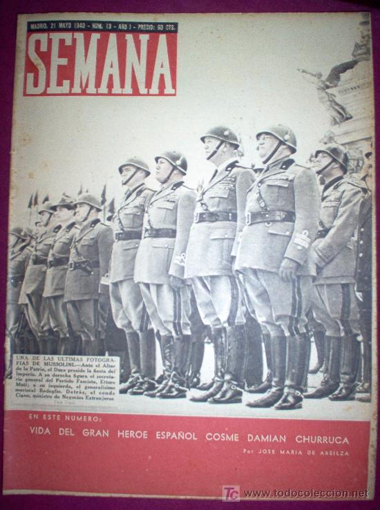 Revista Semana Nº13 Año 1 2151940 Portada Mussolini