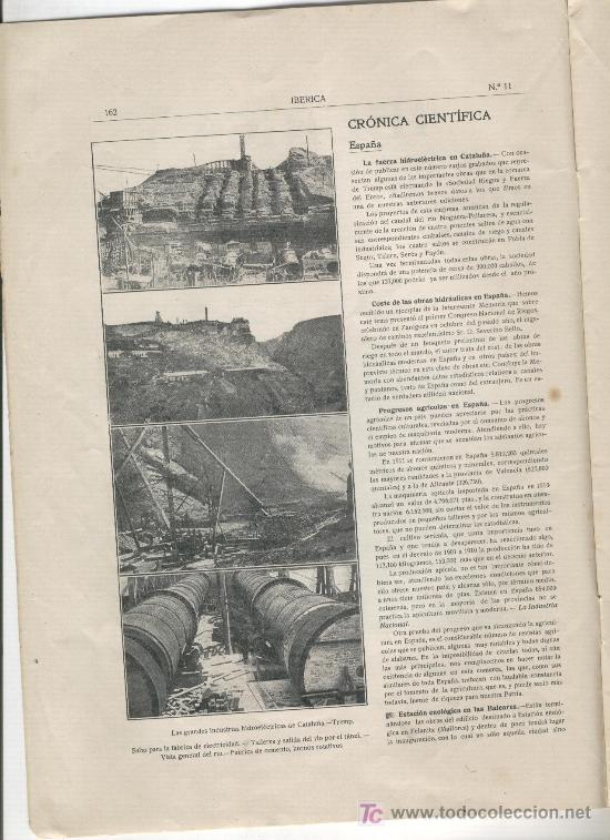 Collection Magazines and Newspapers: REVISTA IBERICA A&Ntilde;O 1914 11 FUERZA HIDROELECTRICA DE CATALU&Ntilde;A SALTOS DE AGUA EN TREMP  TALARN SEROS
