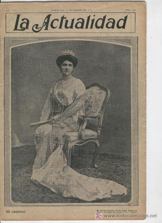 Coleccionismo de revistas y peri&oacute;dicos: LA ACTUALIDAD 1913 ELENA DE ITALIA.PUENTE DE PARIS SUFRAGISTAS AMERICANAS CONDE DEL ASALTO PARADELL