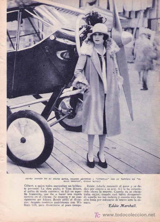 Coleccionismo de Revistas y Peri&oacute;dicos: Im&aacute;genes de la actriz francesa Renee Adoree-1933 * CINE *