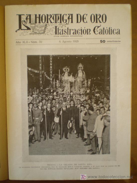 Coleccionismo de revistas y peri&oacute;dicos: LA HORMIGA DE ORO n&ordm; 32 (6/8/25) TRIANA SEVILLA  SANTA ANA  VALENCIA  BURGOS SAN SEBASTIAN GRANADA