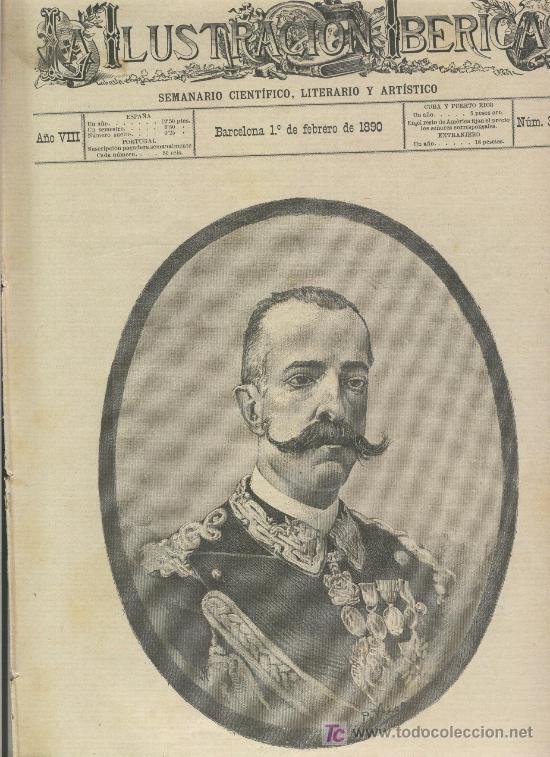 Coleccionismo de Revistas y Peri&oacute;dicos: LA ILUSTRACION IBERICA A&Ntilde;O 1890 AMADEO DE SABOYA DUQUE DE AOSTA LA DESPEDIDA CUADRO DE PRELL