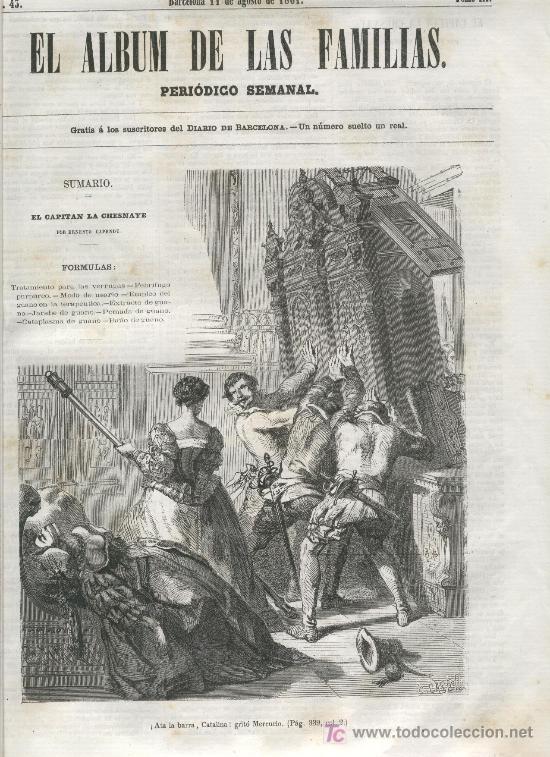 Colecionismo de Revistas e Jornais: EL ALBUM DE LAS FAMILIAS. 43. A&Ntilde;O 1861. TRATAMIENTO PARA LAS VERRUGAS. FARMACIA. MEDICINA. GUANO.