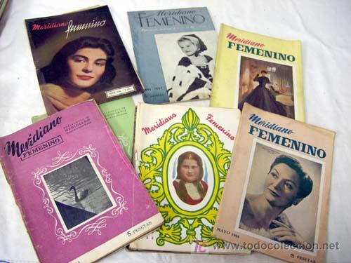 Coleccionismo de revistas y peri&oacute;dicos: 8 Meridiano Femenino revista mayo junio 1946 - 1953 - 1954 - 1955 - 1956 - 1957