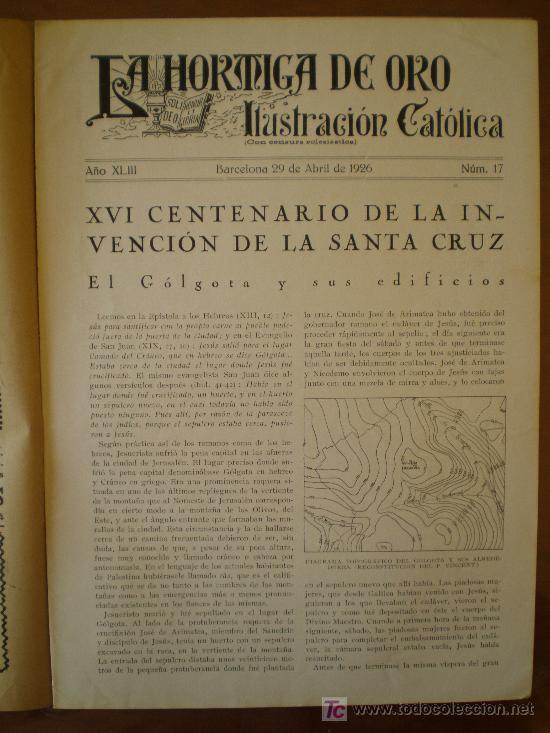 Coleccionismo de revistas y peri&oacute;dicos: LA HORMIGA DE ORO n&ordm; 17 (29/04/26) BARCELONA SAN JOSE MONTA&Ntilde;A VERA CRUZ MADRID TREN ARQUITECTURA